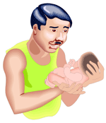 Πατέρας με το νεογέννητο παιδί του