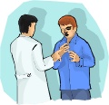 Ασθενής συνομιλεί με το γιατρό του.